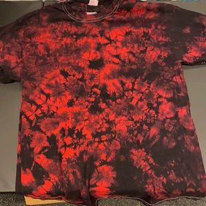 Dyenonite CR200 Crystal tie dyed black red tee size medium